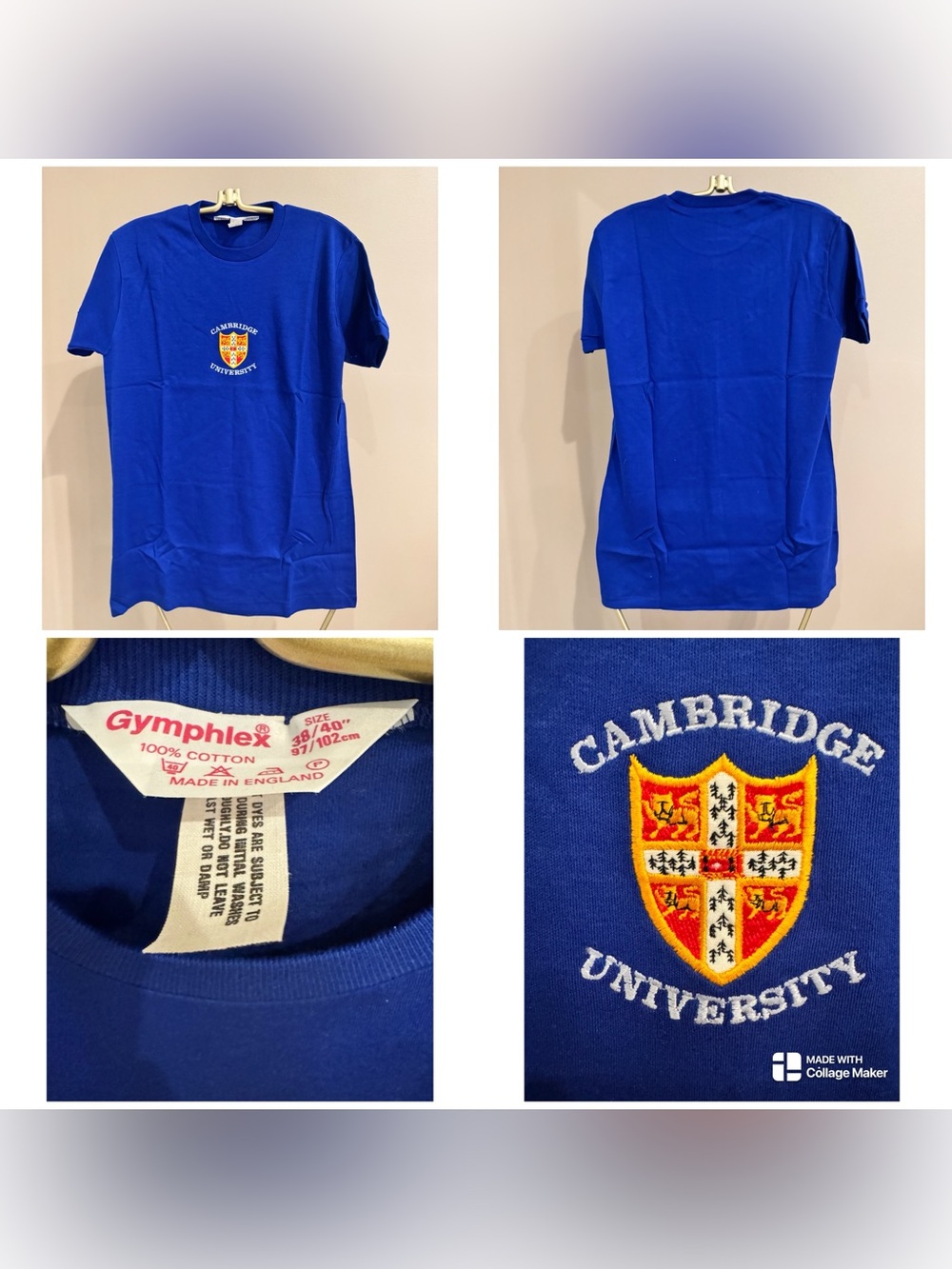 Vintage DeadStock 70s Cambridge University embroidered tee